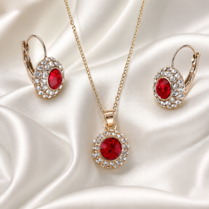 18k Gold plated rhinestone vintage moon crystal earring