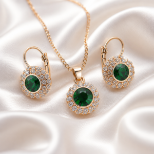 18k Gold plated rhinestone vintage moon crystal earring